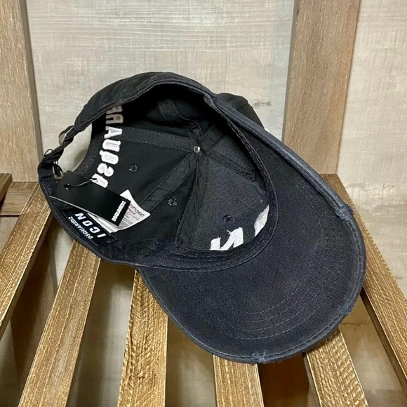 DSQUARED 2 BLACK White ICON Baseball Cap Hat - Picture 4 of 4